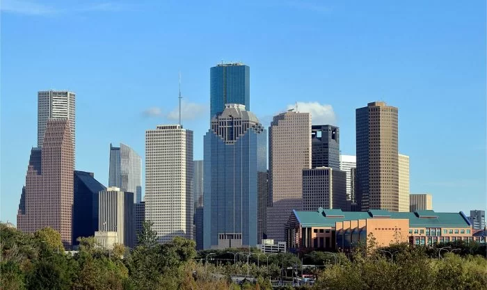 An aerial view of Riverside in California